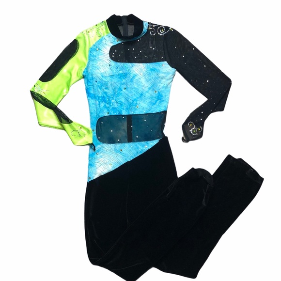 Dance Sophisticates Velvet & Mesh Dance Pant Suit - Picture 1 of 14